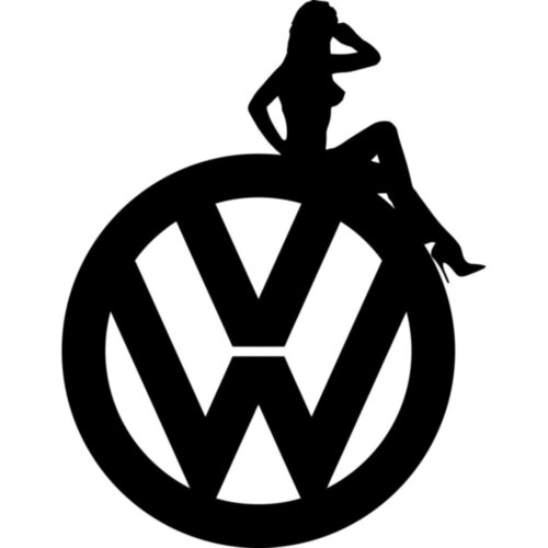 Вінілова наклейка на автомобіль - Volkswagen Дівчина | VW Girl v5