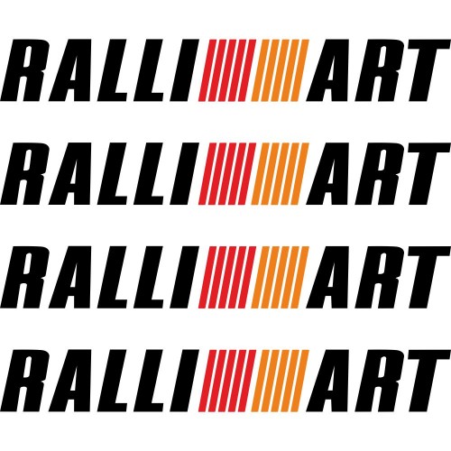 Набір вінілових наклейок на ручки авто - Ralliart Mitsubishi (4 шт.)