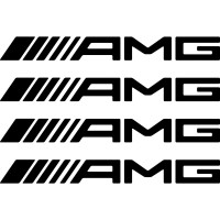 Набор виниловых наклеек  на ручки авто - AMG Mercedes (4 шт.)