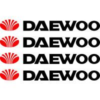 Набір вінілових наклейок на ручки авто - Daewoo (4 шт.)