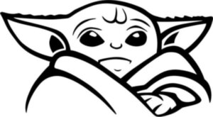 Вінілова наклейка на автомобіль - Baby Yoda /Малюк Йода v1
