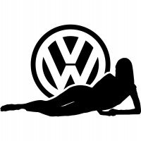 Вінілова наклейка на автомобіль - Volkswagen Дівчина | VW Girl v6