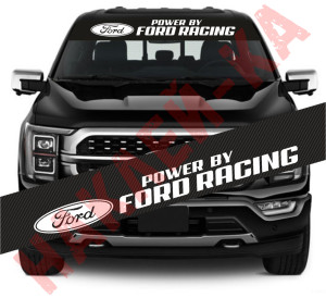 Сонцезахисна наклейка на лобове скло автомобіля - Ford Racing, 135*20 см