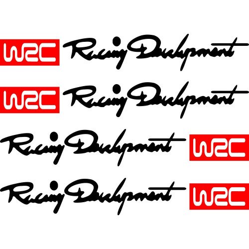 Набір вінілових наклейок на ручки авто - Racing Development WRC (4 шт.) v2