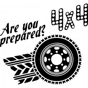 Вінілова наклейка на автомобіль - 4x4 Are you prepared? /ТИ ГОТОВИЙ?