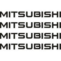Набір вінілових наклейок на ручки авто - Mitsubishi (4 шт.) v2