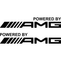 Набор виниловых наклеек на автомобиль - Powered by AMG (2шт)