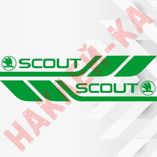 Набір вінілових наклейок на борт автомобіля - Skoda Scout (2 шт)