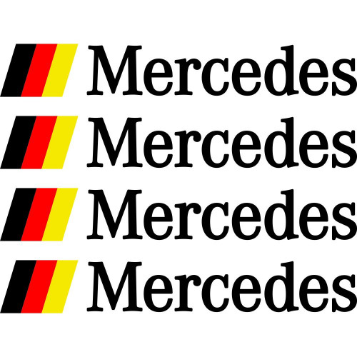 Набір вінілових наклейок на ручки авто - Mercedes (4 шт.)