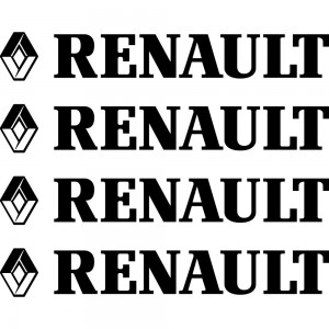 Набір вінілових наклейок на ручки авто - Renault (4 шт.)