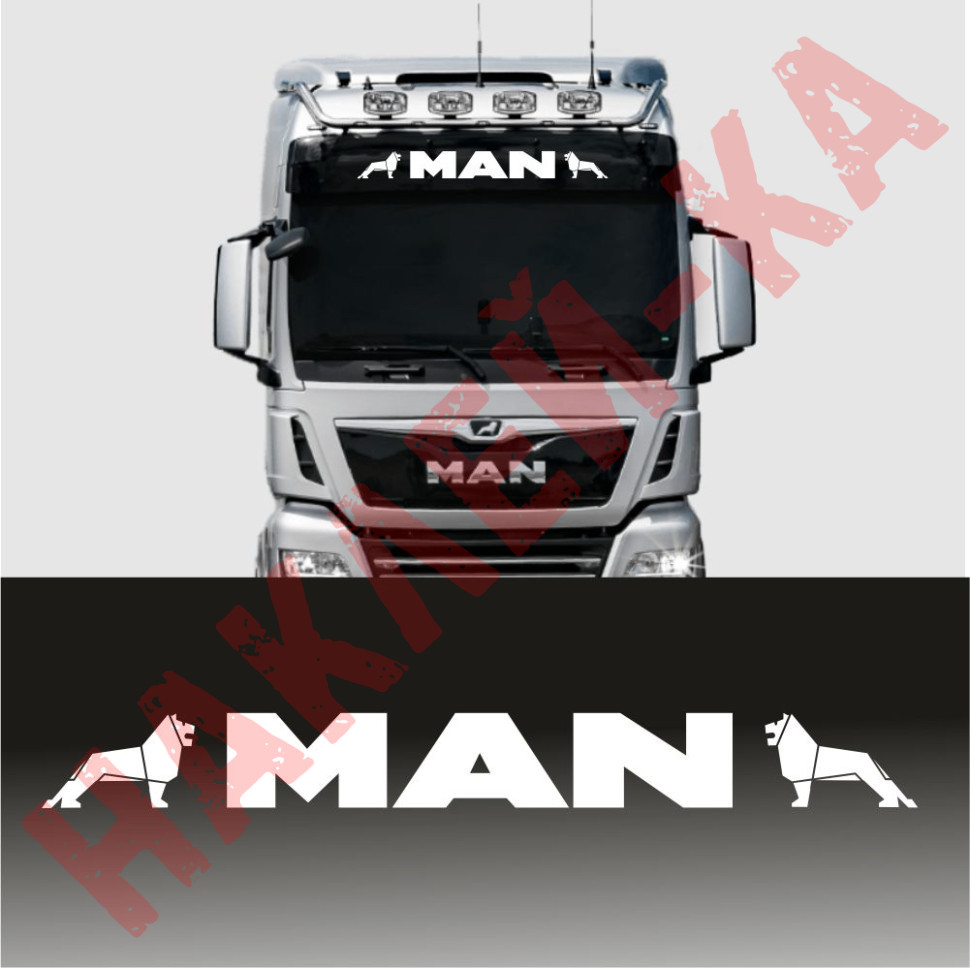 Наклейки на грузовик - MAN (на лобовое стекло) Наклейки на грузовик - MAN (на лобовое стекло)