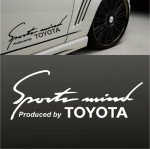 Вінілова наклейка на автомобіль — Sports mind produced by Toyota
