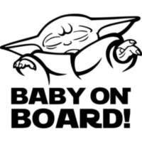 Вінілова наклейка на автомобіль - Baby on board (Baby Yoda)