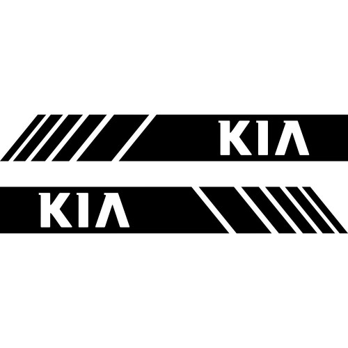 Набір наклейок на дзеркала авто - Смуги Kia (2шт)