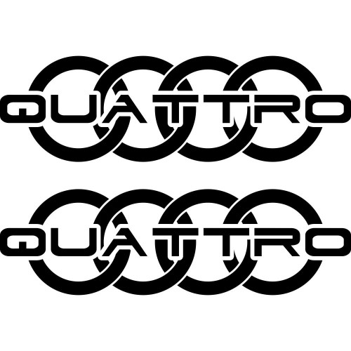 Набір вінілових наклейок на автомобіль - Audi Quattro v2 (2 шт.)
