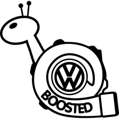 Вінілова наклейка на автомобіль - Volkswagen Boosted | Турбо Равлик
