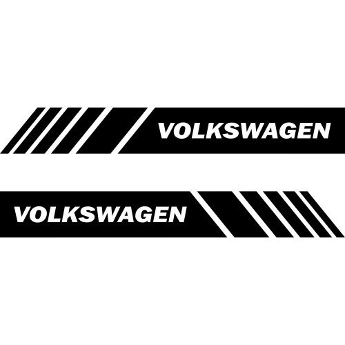 Набір наклейок на дзеркала авто - Смуги Volkswagen (2шт)