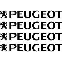 Набор виниловых наклеек  на ручки авто - Peugeot (4 шт.)