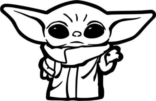 Виниловая наклейка на автомобиль - Baby Yoda / Малыш Йода v3