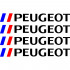Набор виниловых наклеек  на ручки авто - Peugeot v2 (4 шт.)