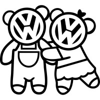 Вінілова наклейка на автомобіль - Volkswagen Twins on Board /Двійня в Машині