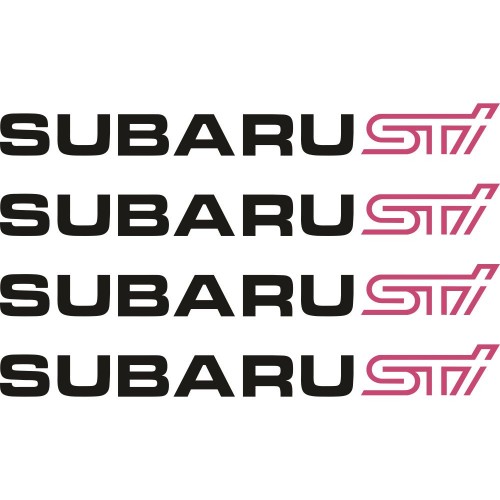 Набір вінілових наклейок на ручки авто - Subaru STI (4 шт.)