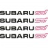 Набір вінілових наклейок на ручки авто - Subaru STI (4 шт.) Набір вінілових наклейок на ручки авто - Subaru STI (4 шт.)