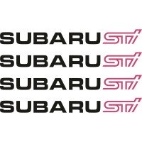 Набір вінілових наклейок на ручки авто - Subaru STI (4 шт.)