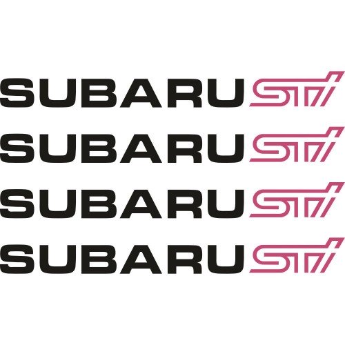 Набір вінілових наклейок на ручки авто - Subaru STI (4 шт.)