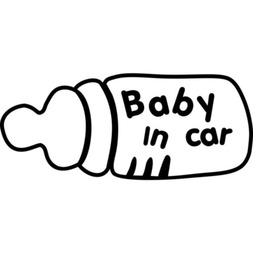Виниловая наклейка на автомобиль - Baby in Car v12 (Бутылочка)