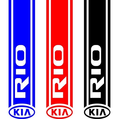Виниловая наклейка на капот автомобиля - полоса Kia Rio