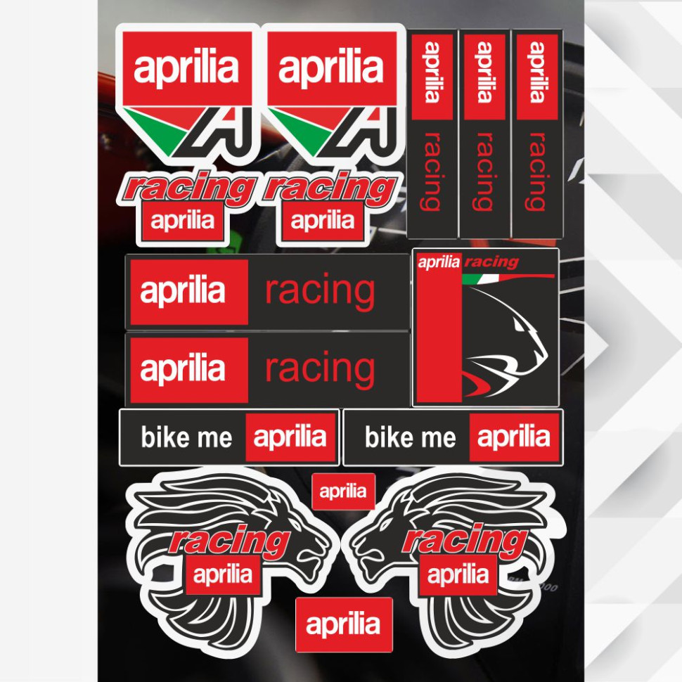 Набор наклеек на мотоцикл мопед скутер, Стикерпак на Aprilia, A4