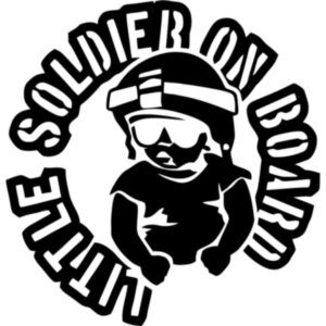 Вінілова наклейка на автомобіль - Little Soldier on Board /Маленький Солдат