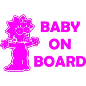 Виниловая наклейка на автомобиль - Baby on Board (Maggie, Simpson)