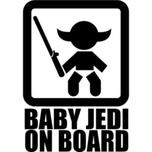 Вінілова наклейка на автомобіль - Baby Jedi on Board