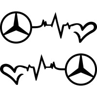 Набір вінілових наклейок на автомобіль - Mercedes-Benz Пульс v2 (2шт.)