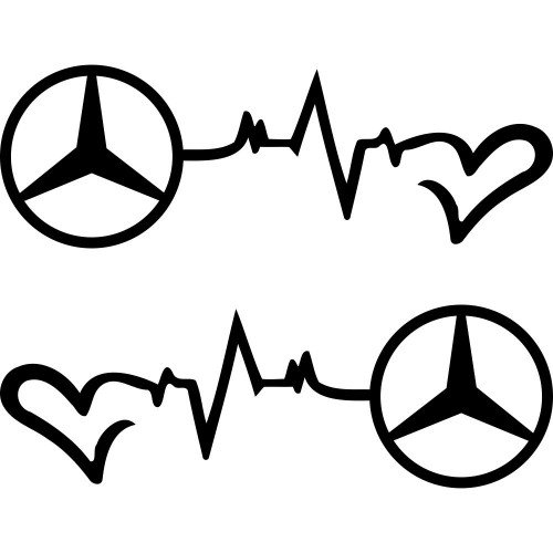Набір вінілових наклейок на автомобіль - Mercedes-Benz Пульс v2 (2шт.)