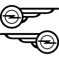 Набір вінілових наклейок на автомобіль - Opel Крила (2шт)