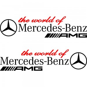 Набор виниловых наклеек на автомобиль - The world of Mercedes-Benz AMG (2шт)