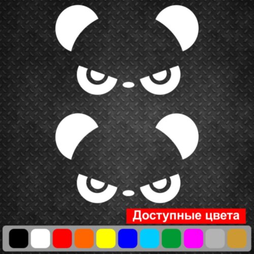 Набор наклеек на зеркала авто - Панда (2шт)