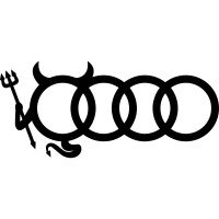 Вінілова наклейка на автомобіль - Audi Чортик
