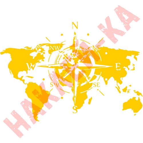 Вінілова наклейка на автомобіль - Компас, Карта, Роза вітрів