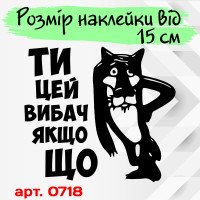 Вінілова наклейка на автомобіль - Ти цей вибач якщо що
