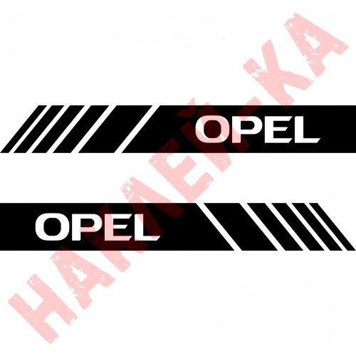 Набор наклеек на зеркала авто - Полосы Opel (2шт)