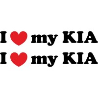 Набор виниловых наклеек на автомобиль - I Love My Kia (2шт)
