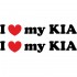 Набор виниловых наклеек на автомобиль - I Love My Kia (2шт) Набор виниловых наклеек на автомобиль - I Love My Kia (2шт)
