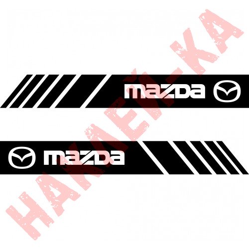 Набор наклеек на зеркала авто - Полосы Mazda (2шт)