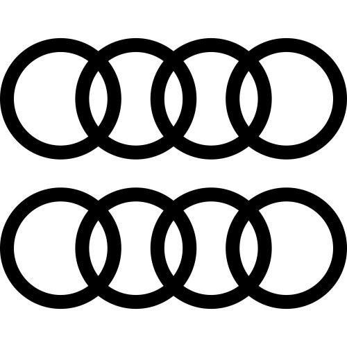 Набір вінілових наклейок на автомобіль - Audi Логотип v2 (2шт.)
