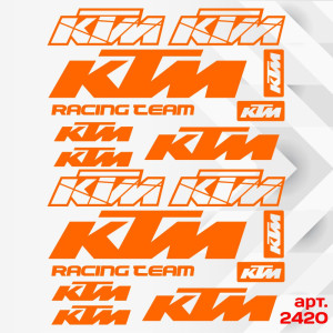 Набір наклейок для мотоцикла, мопеда, скутера у стилі KTM, 40*30 см v2