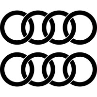 Набір вінілових наклейок на автомобіль - Audi Логотип v3 (2шт.)